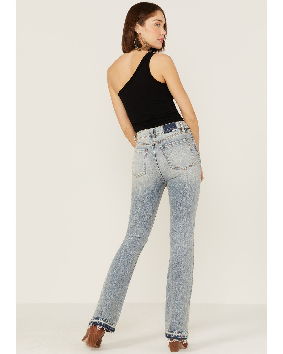 Image #3 - Daze Women's Acid Wash Go-Getter Flare Jeans, Blue, hi-res
