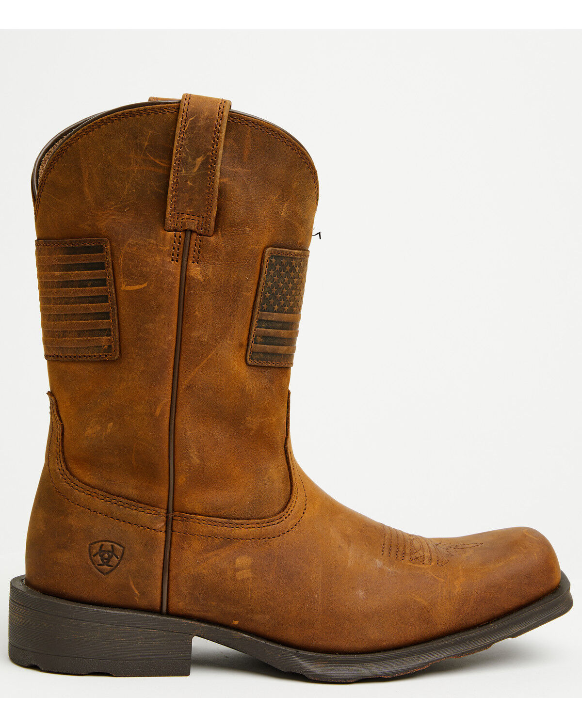 Ariat Men’s Rambler Patriot Distressed Western Performance Boots – Square Toe