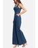 Image #3 - Flying Tomato Women's Dark Wash Sleeveless Front Seam Denim Jumpsuit, Dark Wash, hi-res