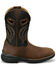 Image #2 - Justin Men's Warhawk Slickline 11" Waterproof Pull-On Work Boots - Soft Toe, Brown, hi-res