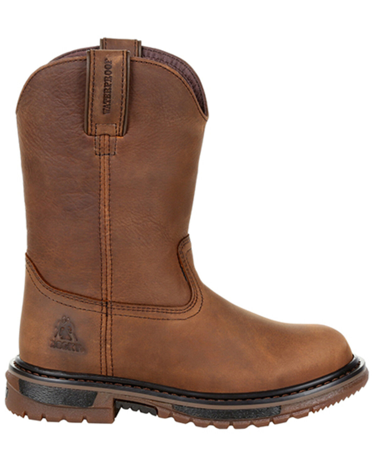 Image #2 - Rocky Boys' Original Ride FLX Waterproof Western Boots - Round Toe, Brown, hi-res