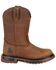 Image #2 - Rocky Boys' Original Ride FLX Waterproof Western Boots - Round Toe, Brown, hi-res