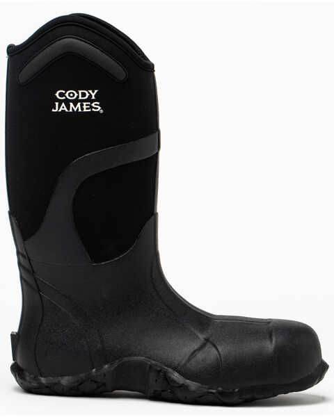 Image #2 - Cody James Men's Rubber Work Boots - Soft Toe, Black, hi-res