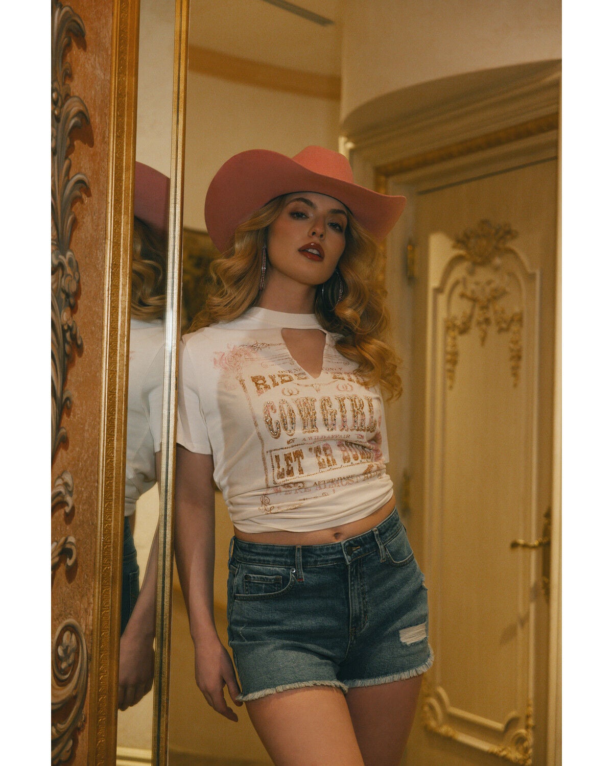 Idyllwind Women's Ride Em Cowgirl Short Sleeve Graphic Tee, Cream, hi-res