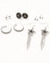 Image #1 - Shyanne Women's Arrows and Star Earring Set - 10 Piece, Silver, hi-res