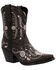 Durango Women's Crush Sterling Wildflower Western Booties - Snip Toe , Black, hi-res