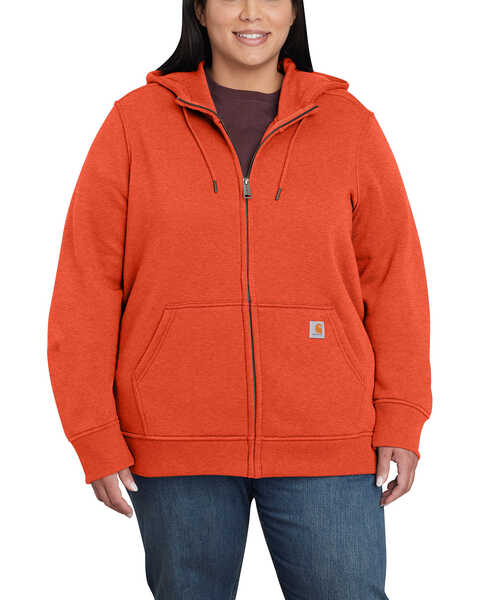Carhartt Women's Earthan Clay Midweight Zip-Front Hooded Work Jacket - Plus, Rust Copper, hi-res