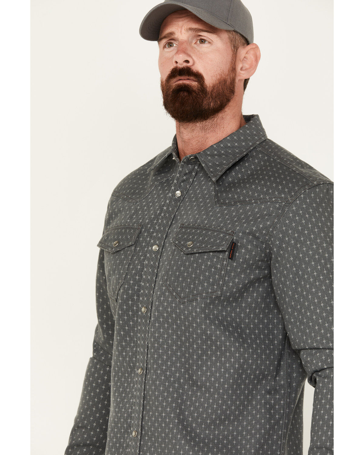 Image #2 - Cody James Men's FR Lightweight Long Sleeve Pearl Snap Work Shirt, Grey, hi-res
