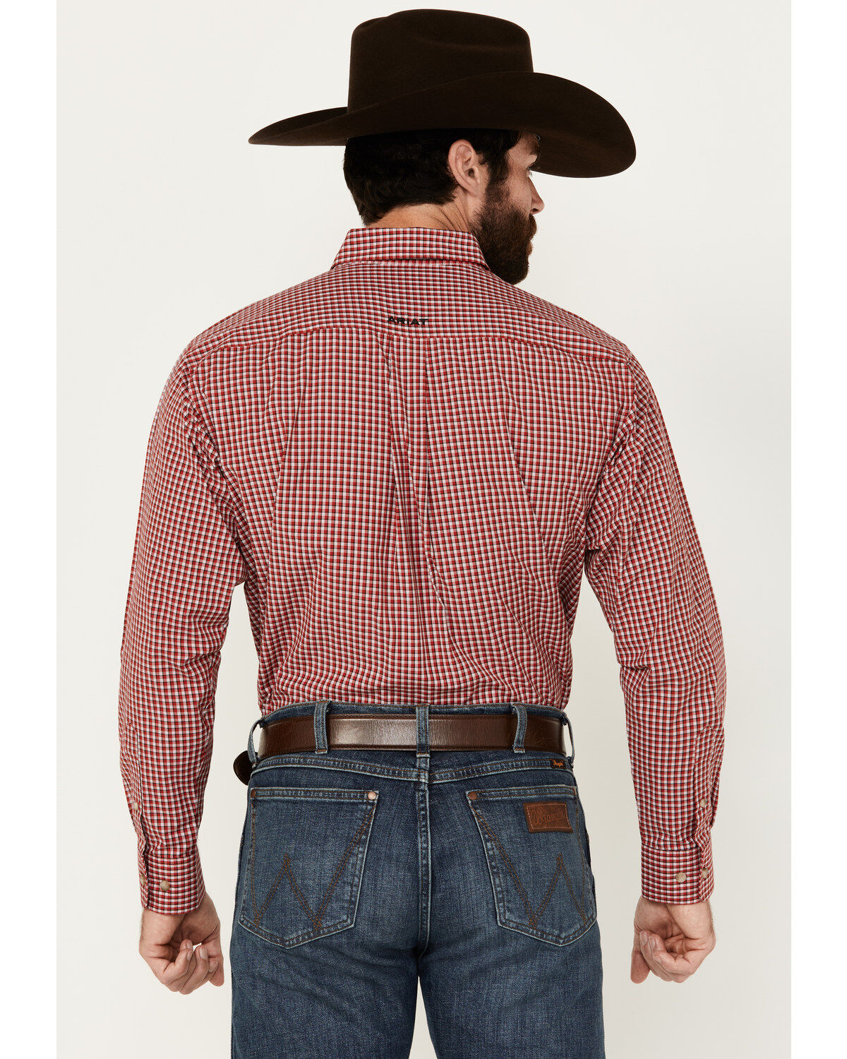 Image #4 - Ariat Men's Porter Plaid Print Long Sleeve Button-Down Performance Shirt - Big, Red, hi-res