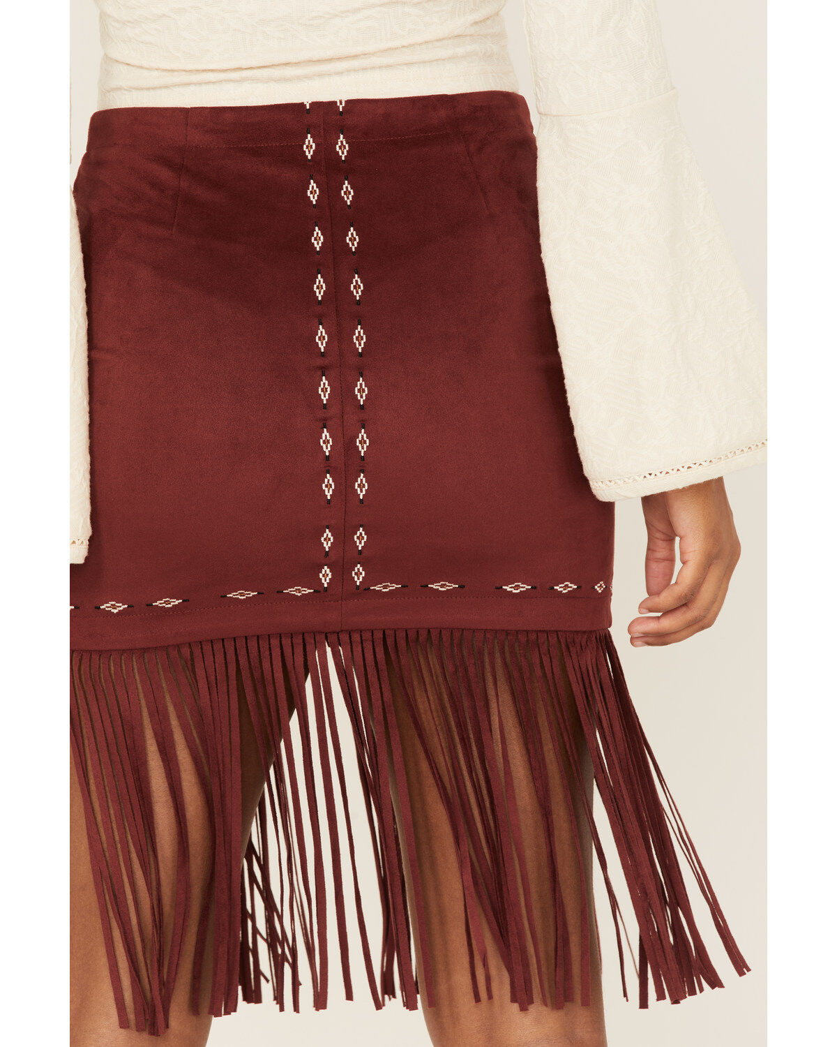 Image #4 - Shyanne Women's Embroidered Southwestern Fringe Mini Skirt, , hi-res