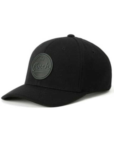 Cinch Men's Circle Logo Patch Flexfit Ball Cap, Black, hi-res