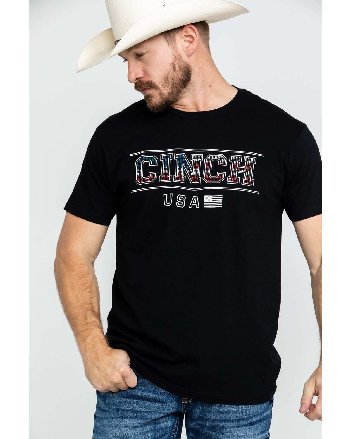 Image #5 - Cinch Men's Logo Flag Graphic T-Shirt, Black, hi-res