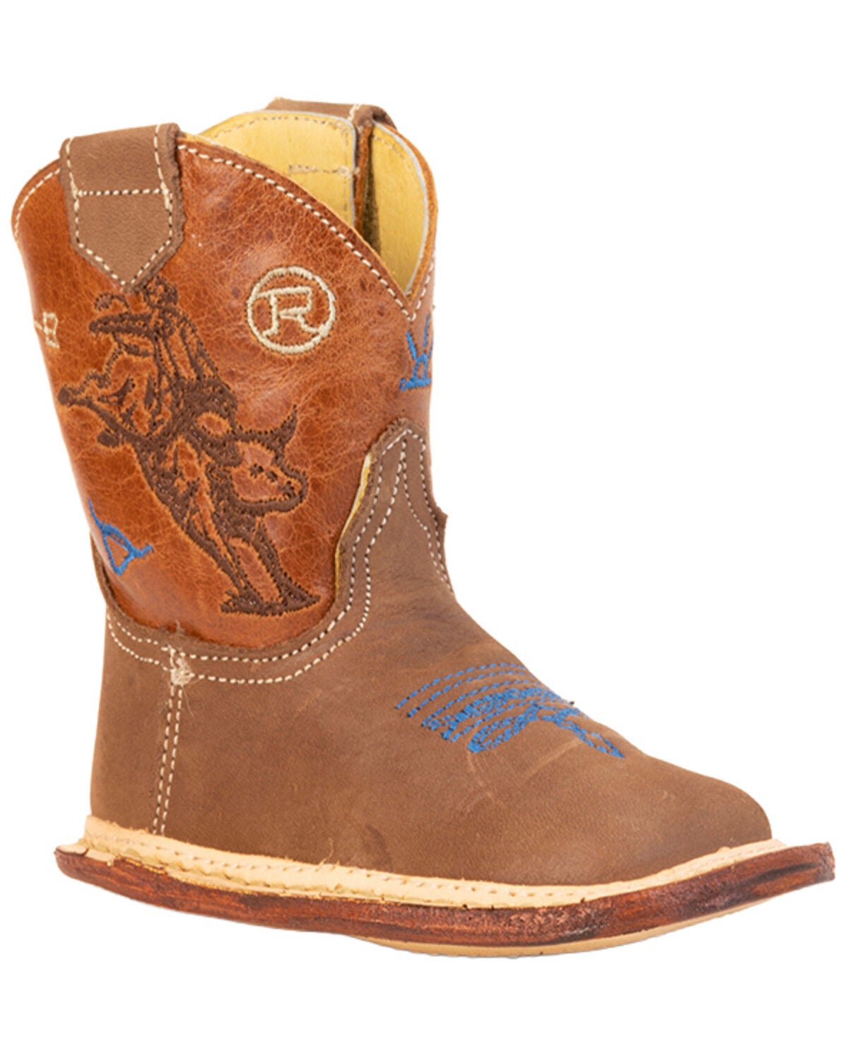 Roper Infant Boys' Brahma Brands Western Boots - Broad Square Toe, Brown, hi-res