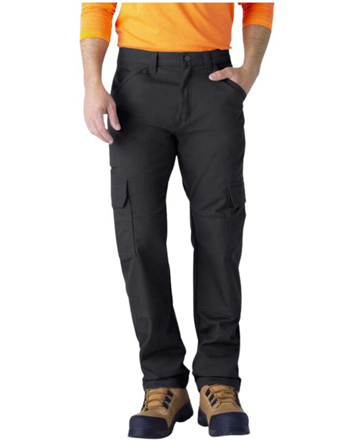 Dickies Men's Flex Duratech Relaxed Fit Ripstop Straight Cargo Work Pants, Black, hi-res
