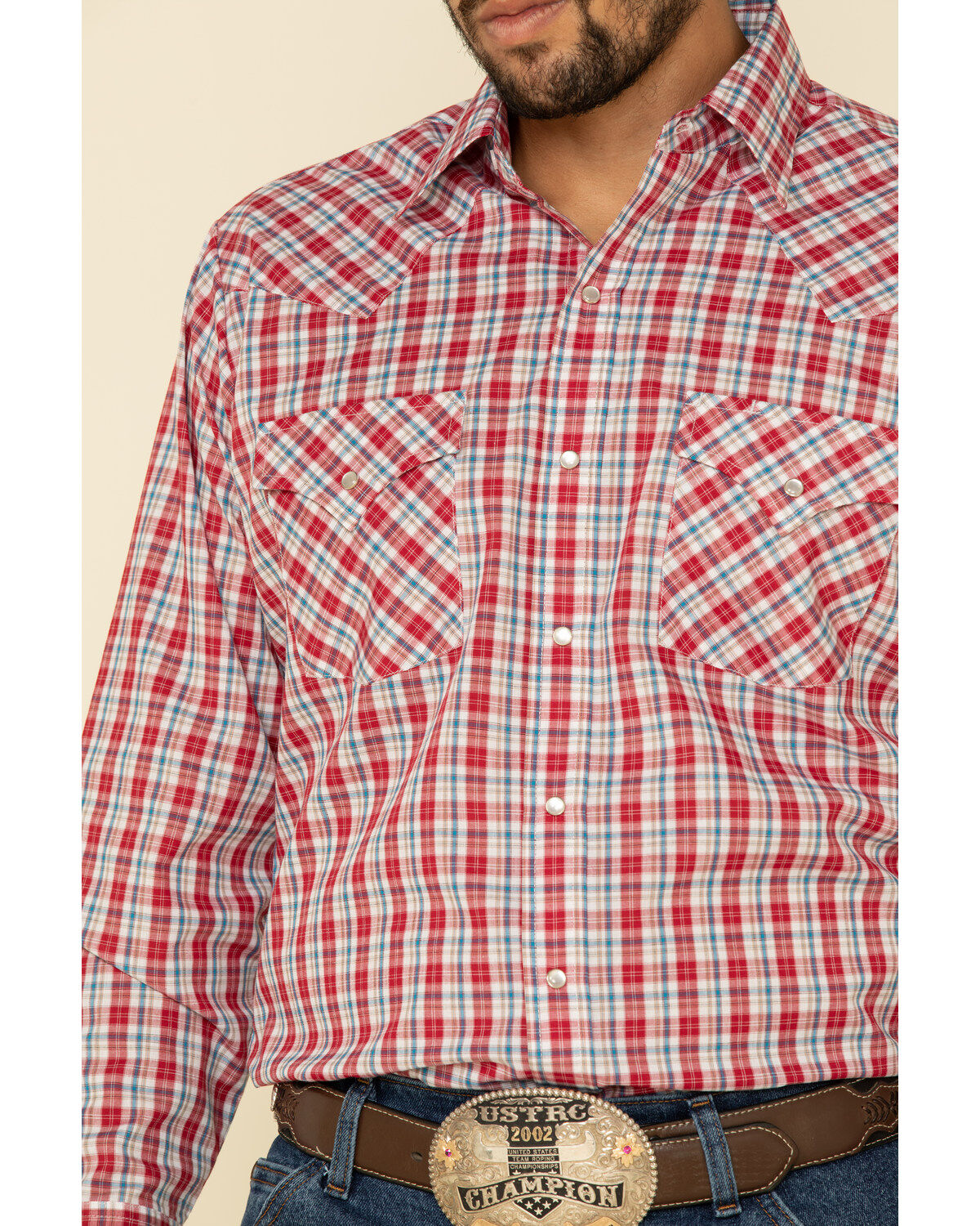 Image #4 - Ely Walker Men's Multi Small Plaid Long Sleeve Western Shirt, , hi-res