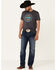 Image #2 - Rock & Roll Denim Men's Charcoal Circle Graphic Short Sleeve T-Shirt, Charcoal, hi-res