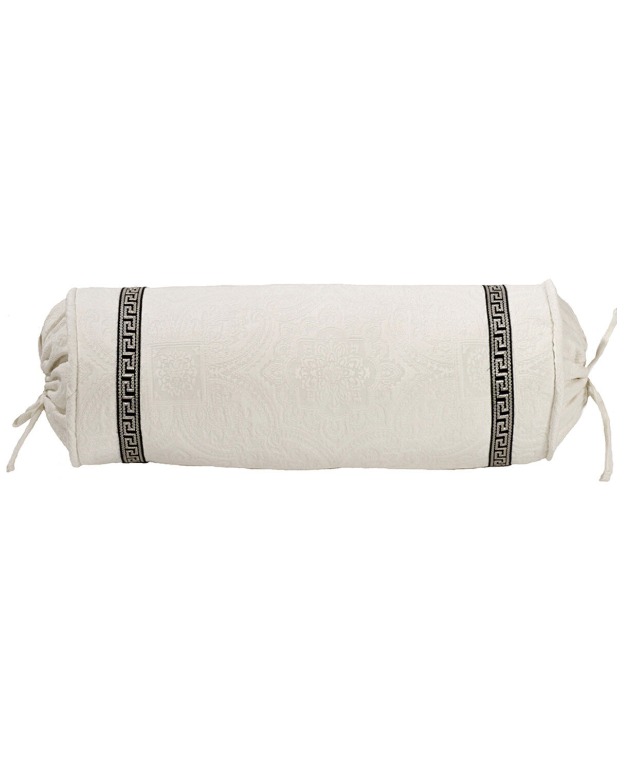 Image #1 - HiEnd Accent White Augusta Matelasse Neckroll Pillow, White, hi-res