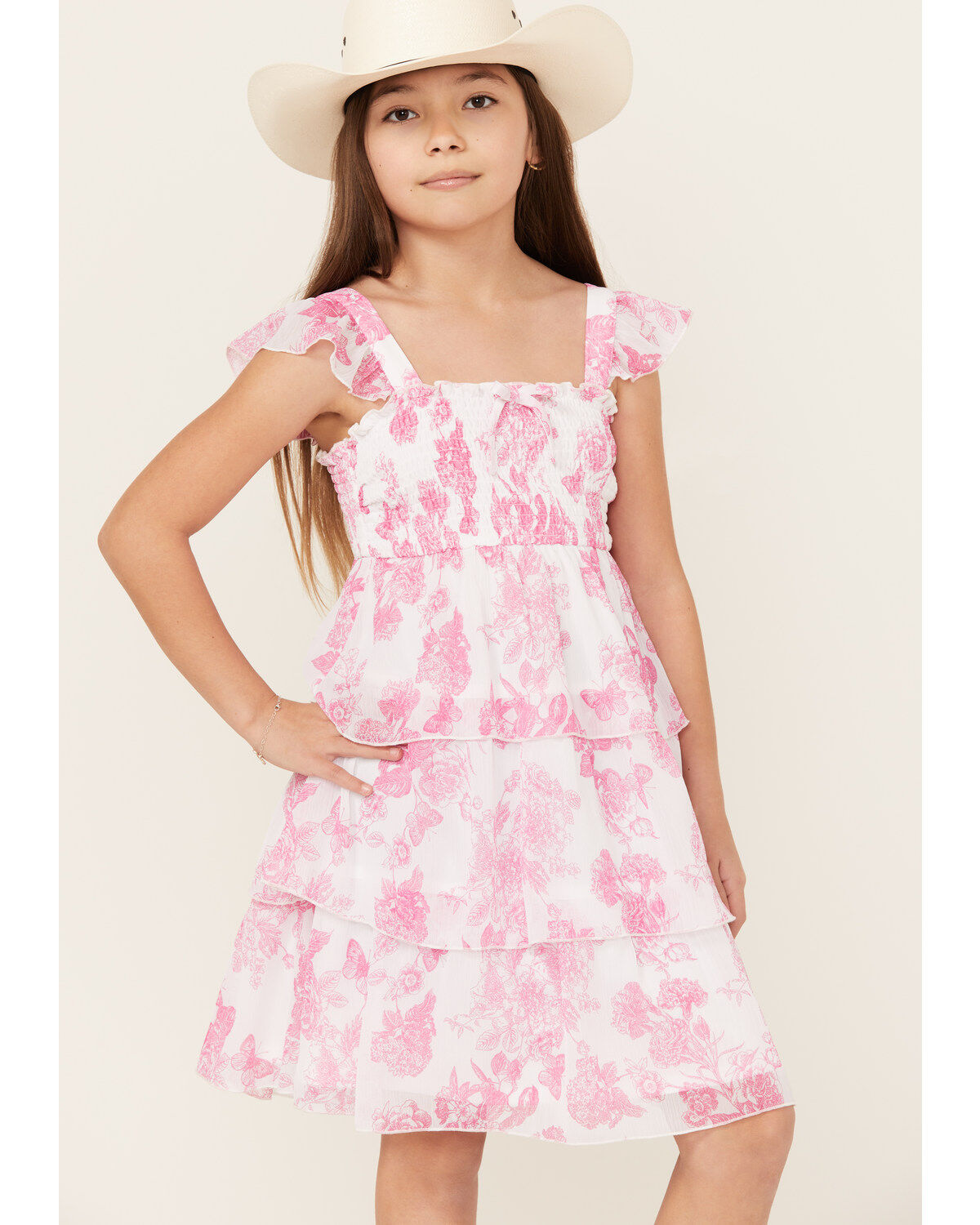 Girls' Sugar California Printed Smocked Dress