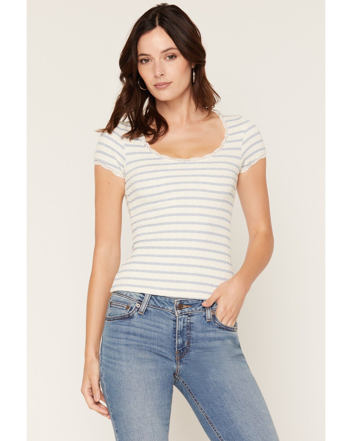 Women's Wild Moss Striped Short Sleeve Tee