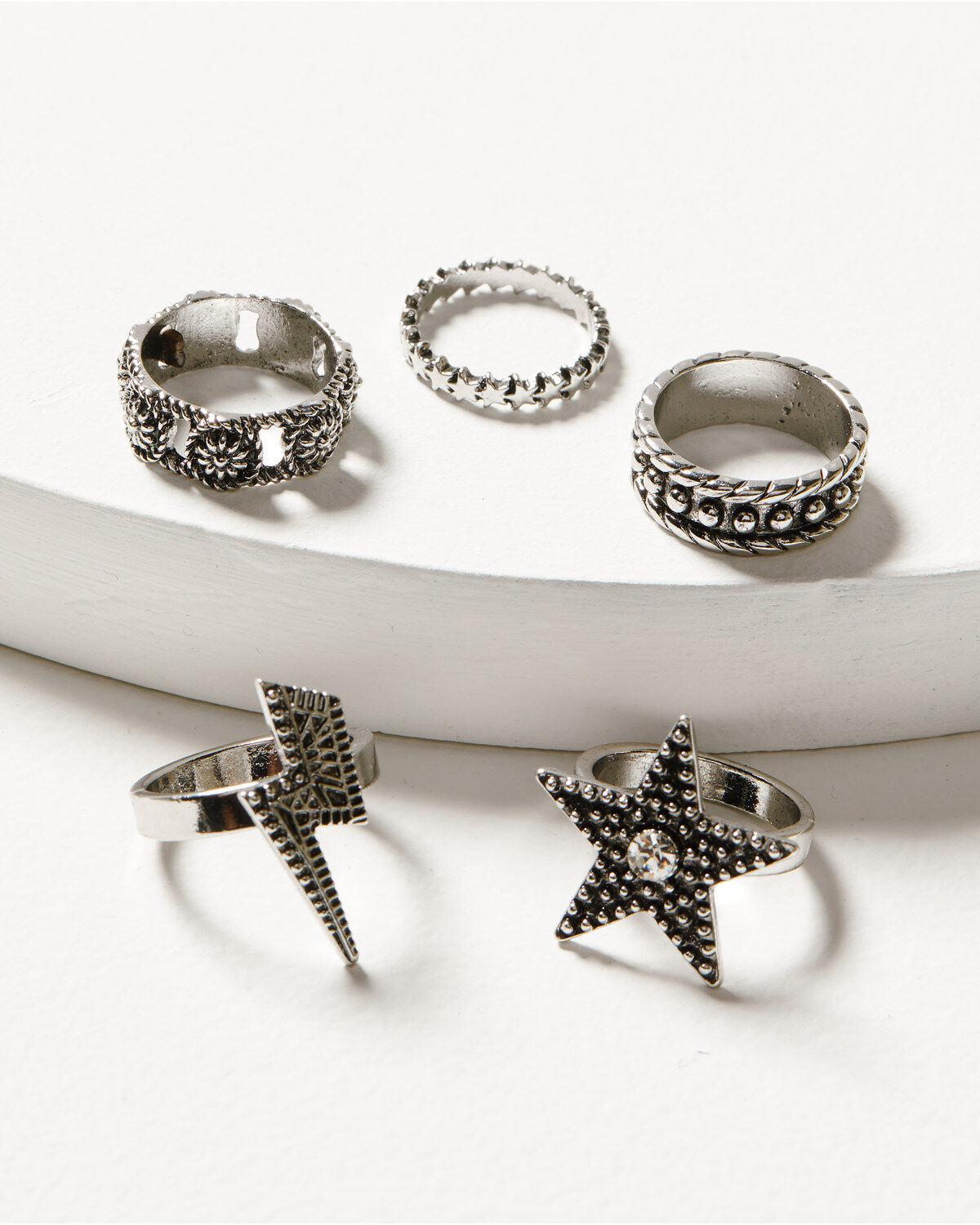 Women's Silver Idyllwind Lauderdale 5-piece Ring Set