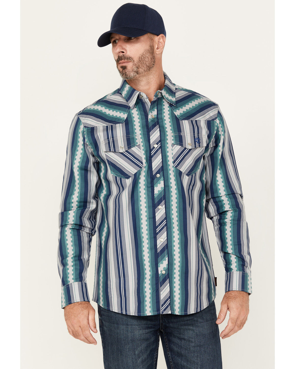 Men's Cody James FR Mesa Printed Long Sleeve Pearl Snap Western Work S