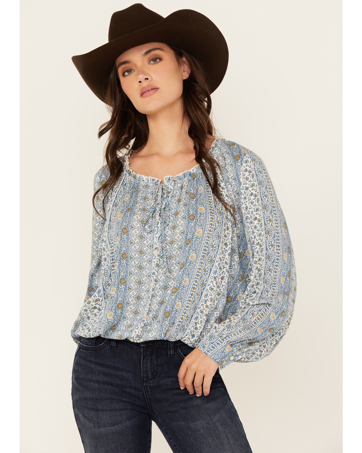 Women's Wild Moss Striped Button-Down Long Sleeve Top