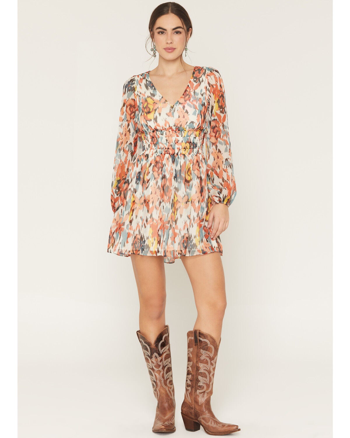 Women's Shyanne Floral Print Long Sleeve Mini Dress