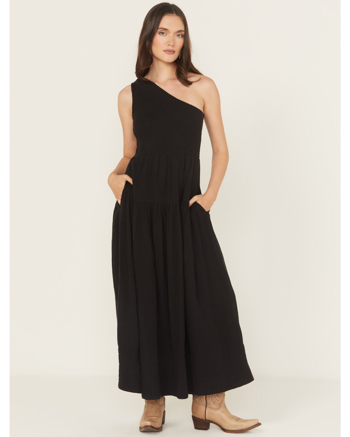 Women's Revel Solid One Shoulder Midi Dress