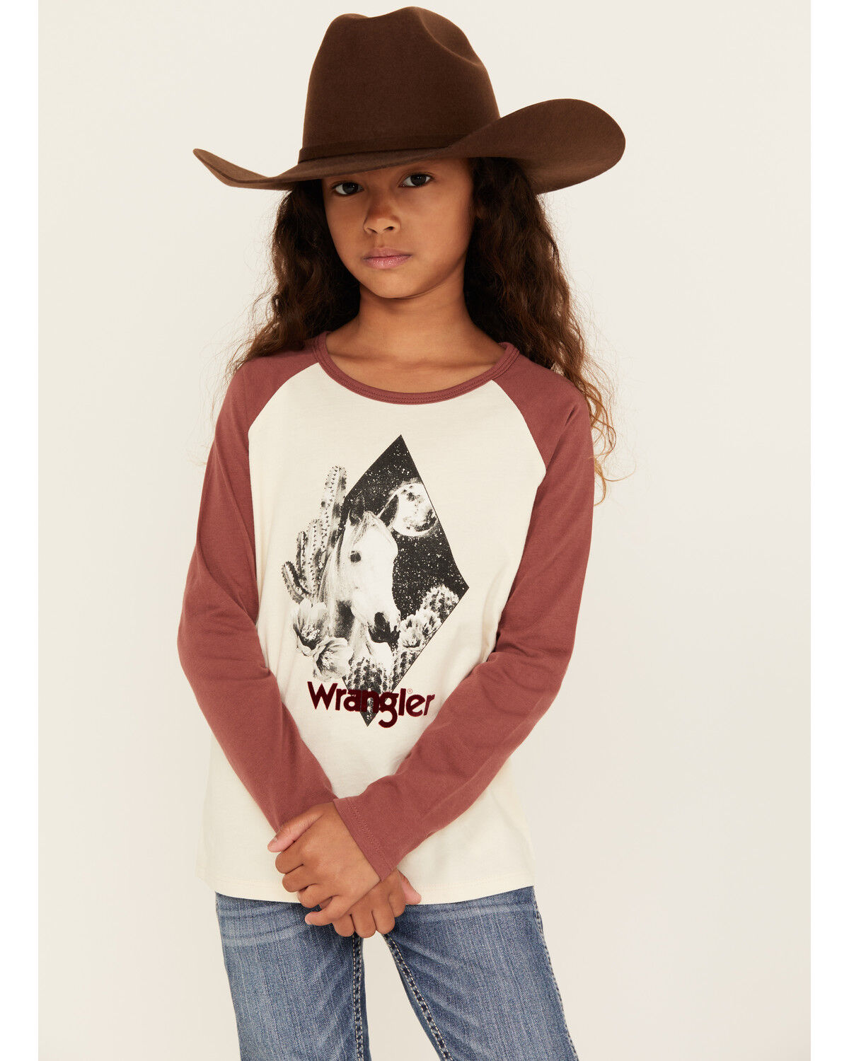 Girls' Wrangler Desert Logo Long Sleeve Graphic Shirt