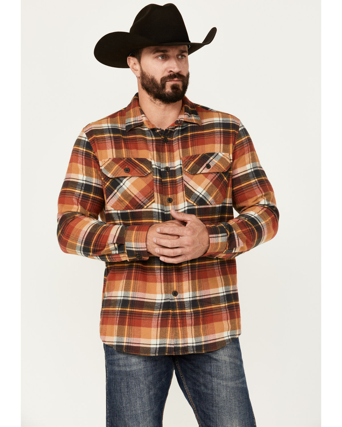 Men's Pendleton Burnside Plaid Print Long Sleeve Button-Down Flannel S