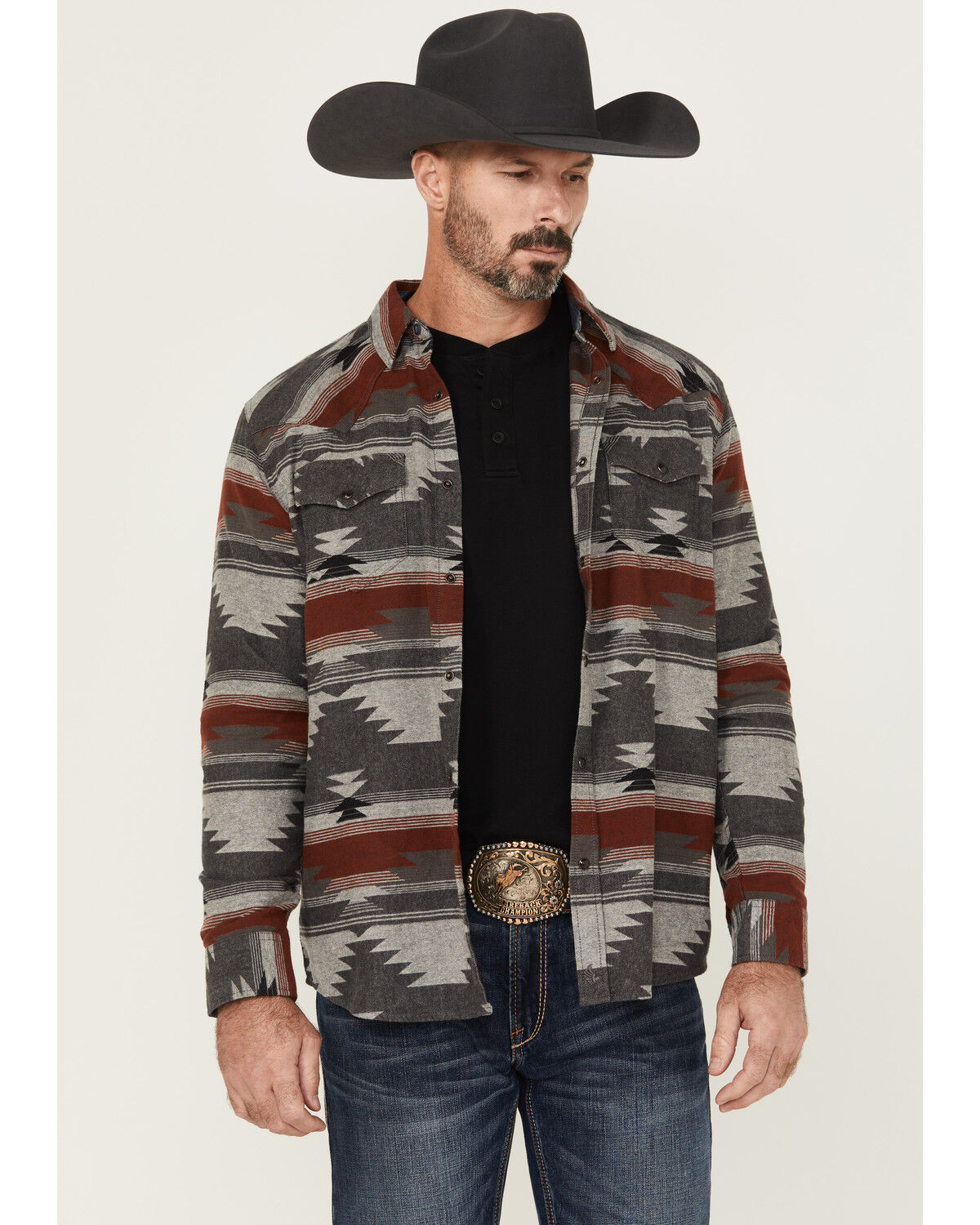 Men's Cody James Atoka Southwestern Print Long Sleeve Snap Western Shi