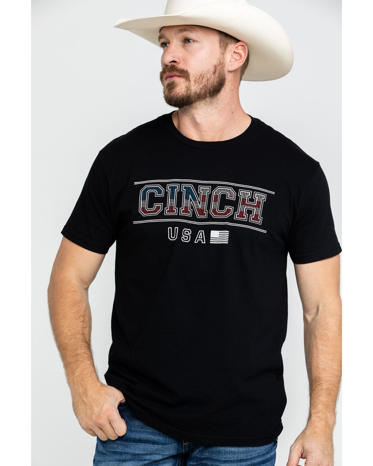 Men's Cinch Logo Flag Graphic T-Shirt