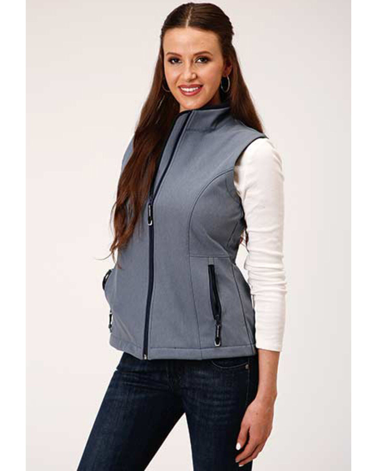 Women's Roper Blue Heathered Softshell Vest