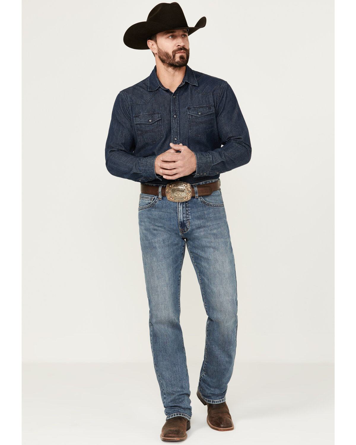 Men's Double Barrel Rock & Roll Denim Medium Vintage Wash Stackable Bo