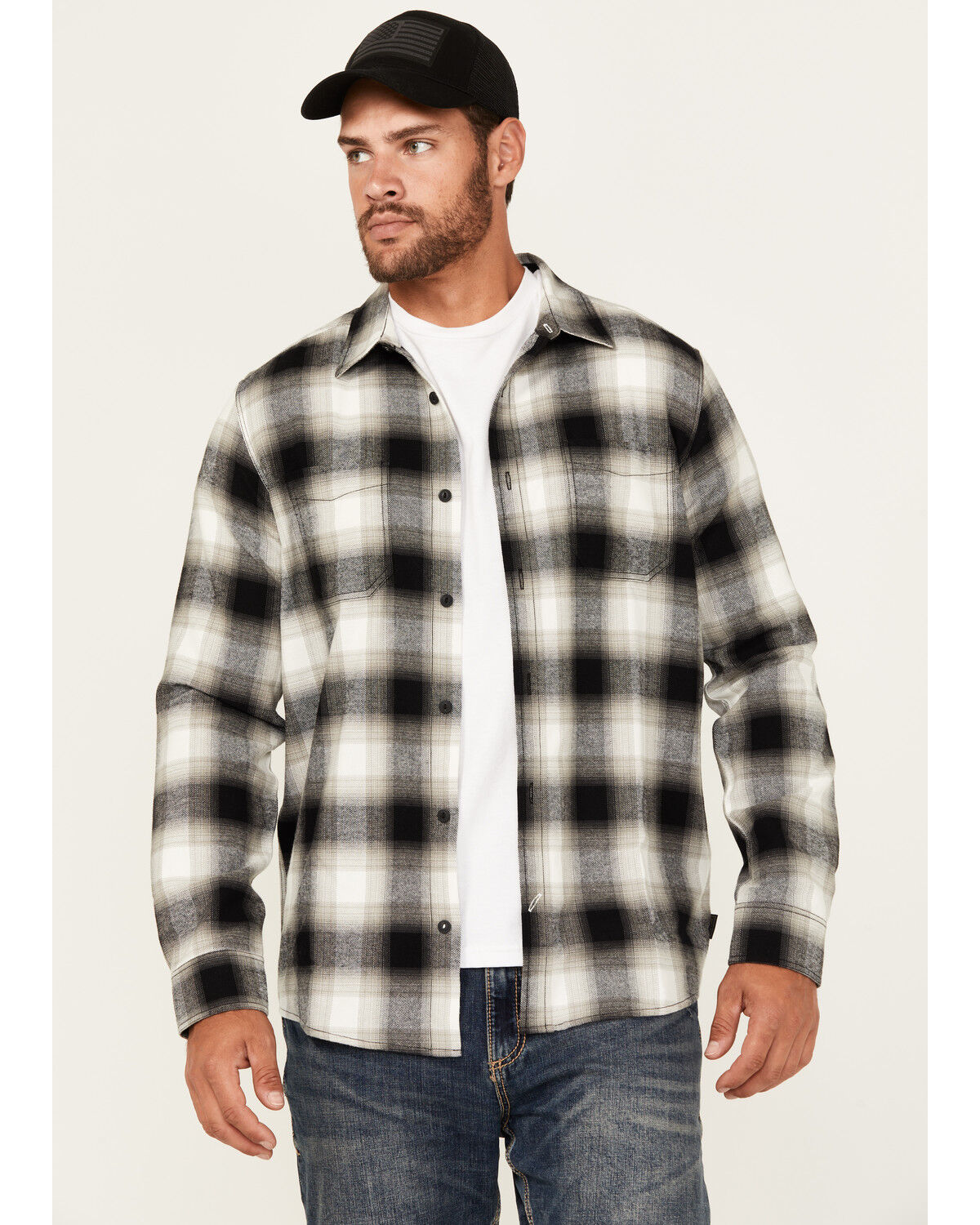 Men's Brothers and Sons Jay Plaid Print Long Sleeve Button-Down Wester