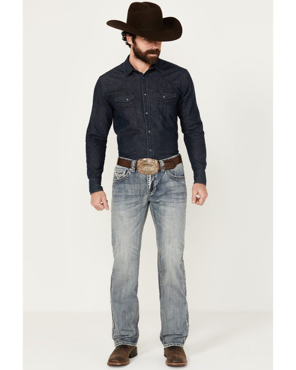 Men's Rock & Roll Denim Pistol Light Vintage Wash Stackable Bootcut De