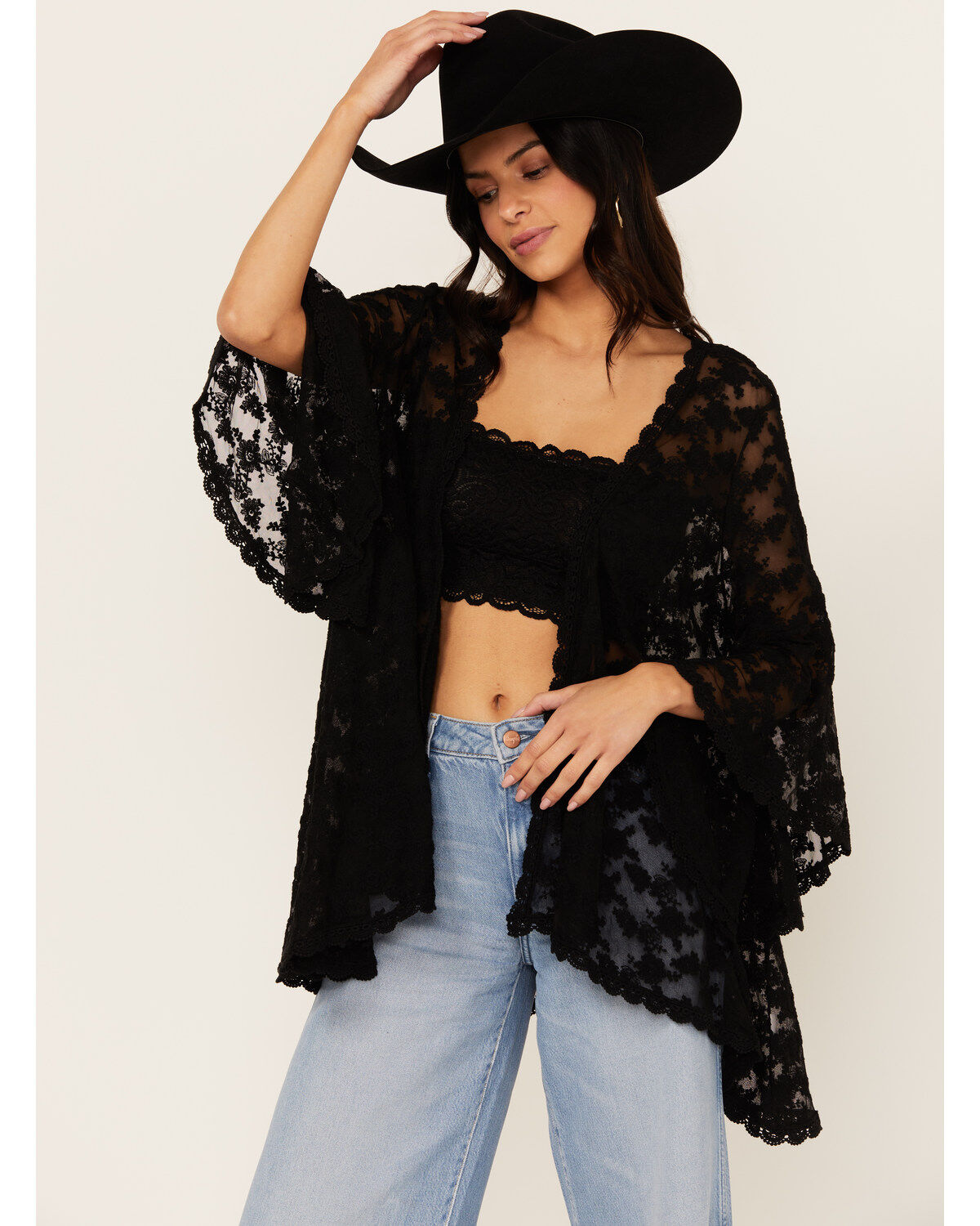 Women's Cotton & Rye Lace Kimono