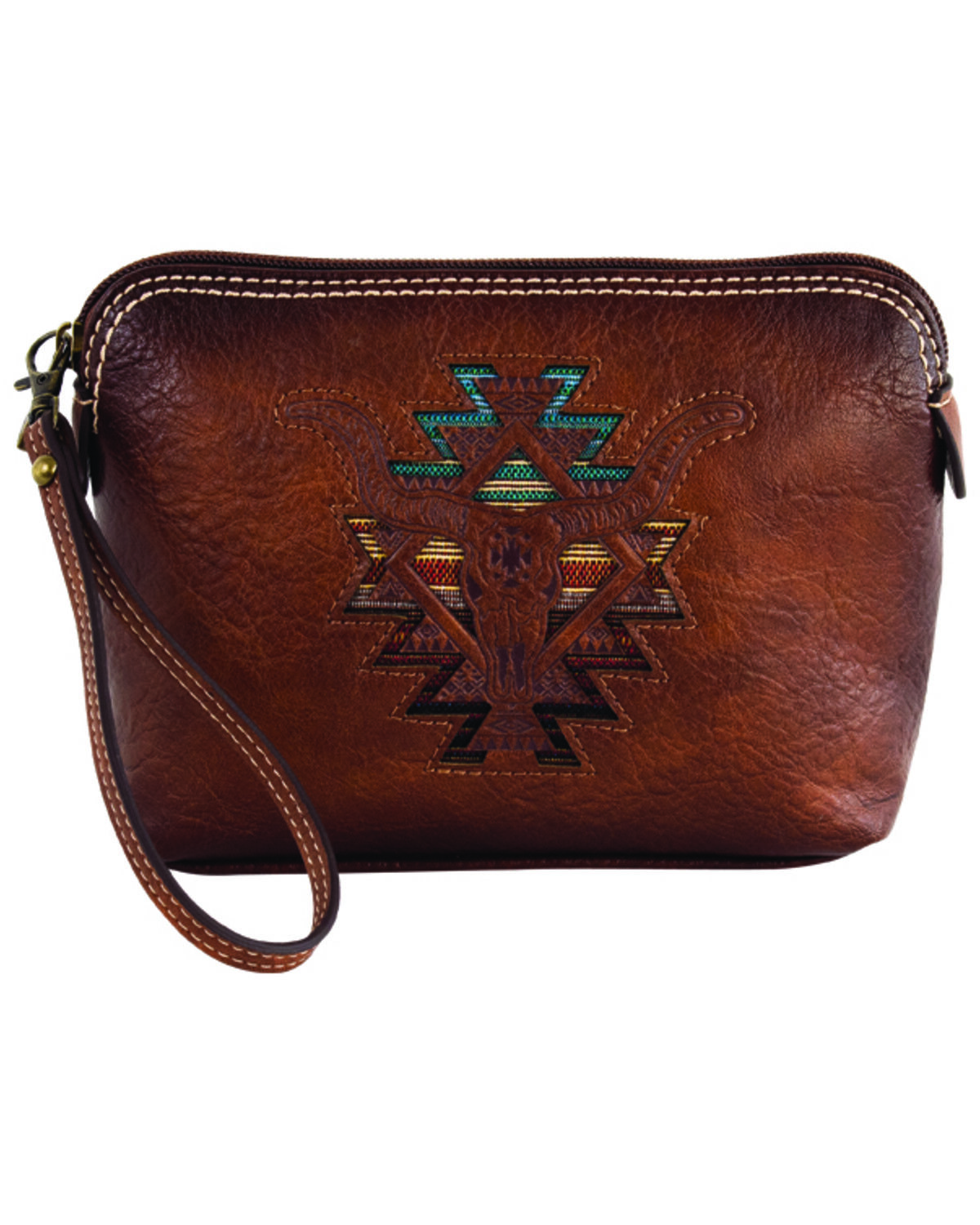 Women's Catchfly Southwestern Steer Head Cosmetic Pouch