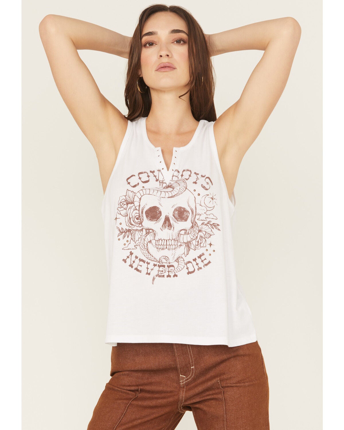 Women's White Crow Cowboys Never Die Tank
