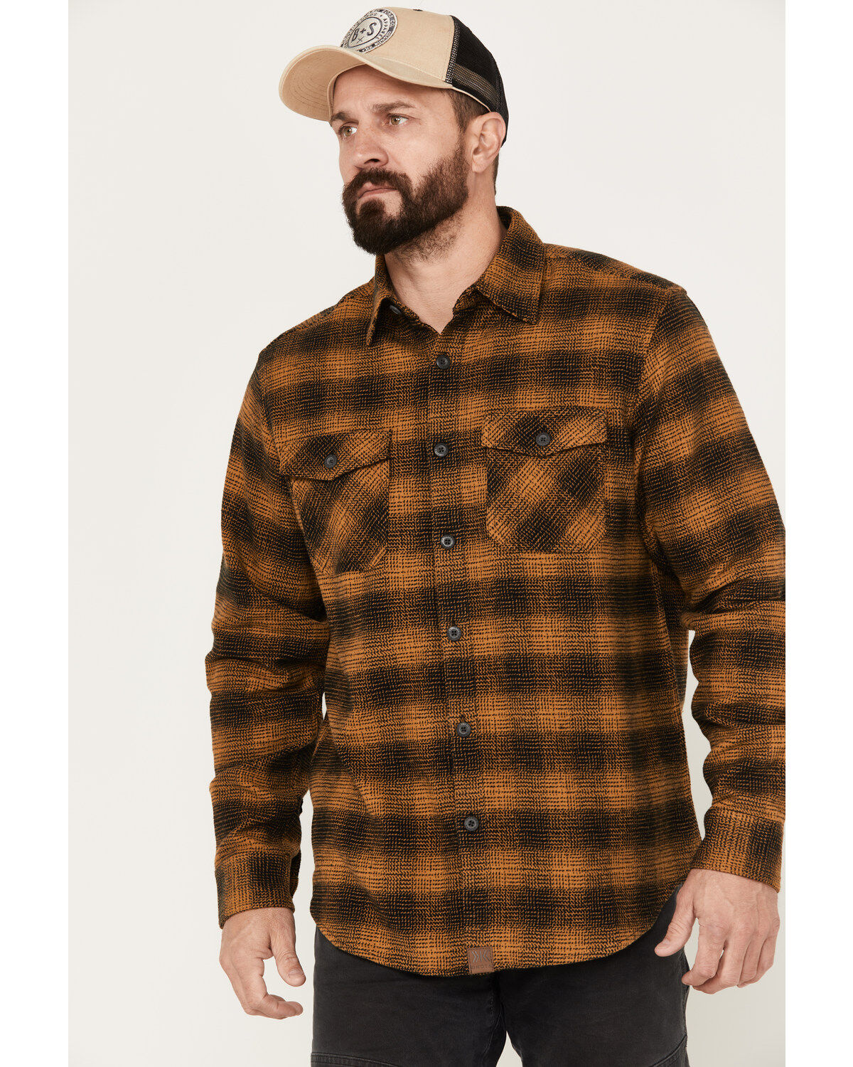Men's Dakota Grizzly Briggs Button Down Plaid Print Western Flannel Sh