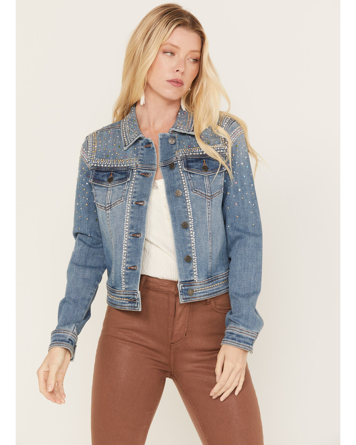 Women's Idyllwind Shiloh Drive Embellished Denim Trucker Jacket