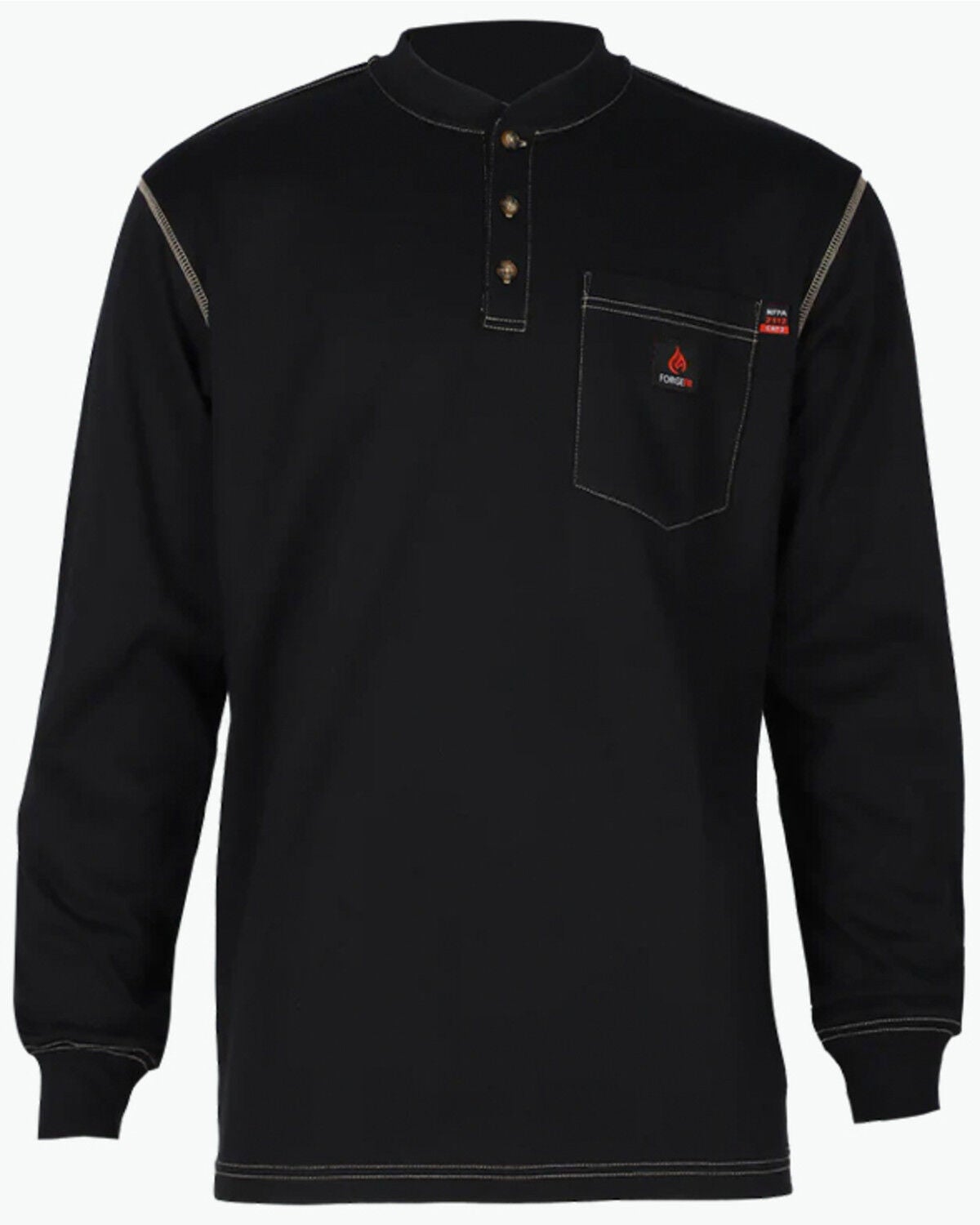 Men's Forge Workwear FR Lightweight Long Sleeve 1/4 Button-Down Henley