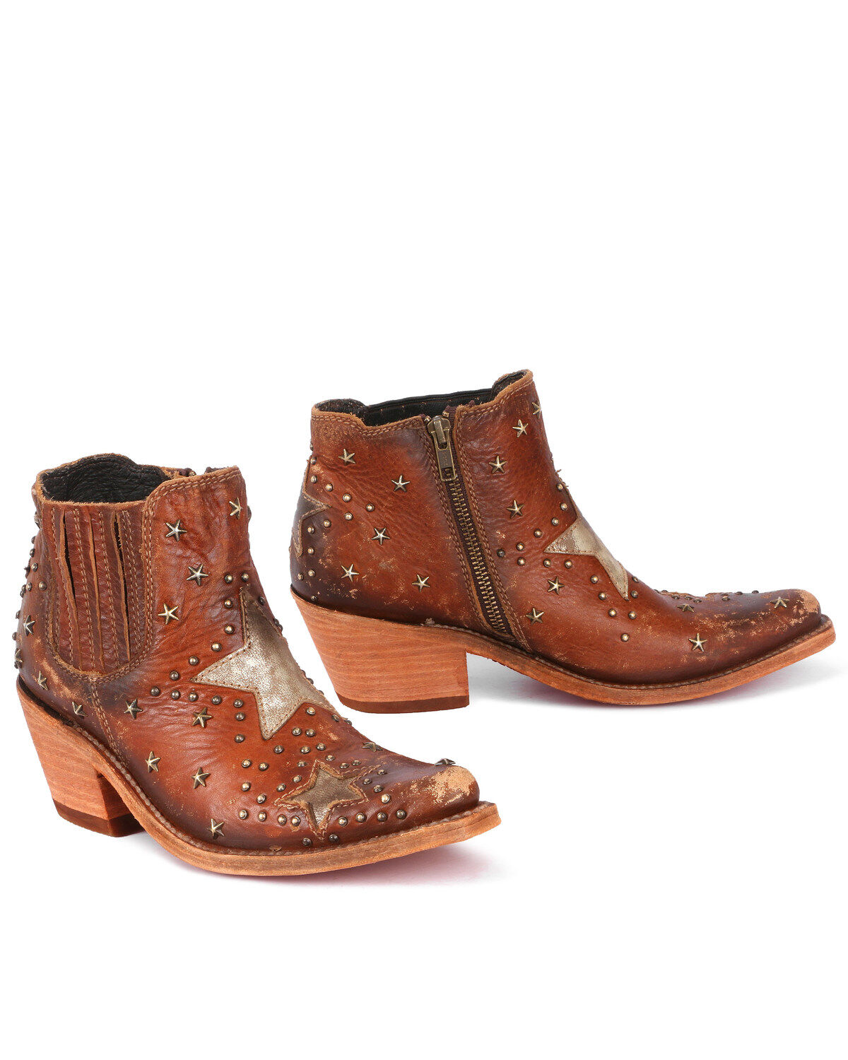 Women's Liberty Black Metallic Star Fashion Booties - Snip Toe