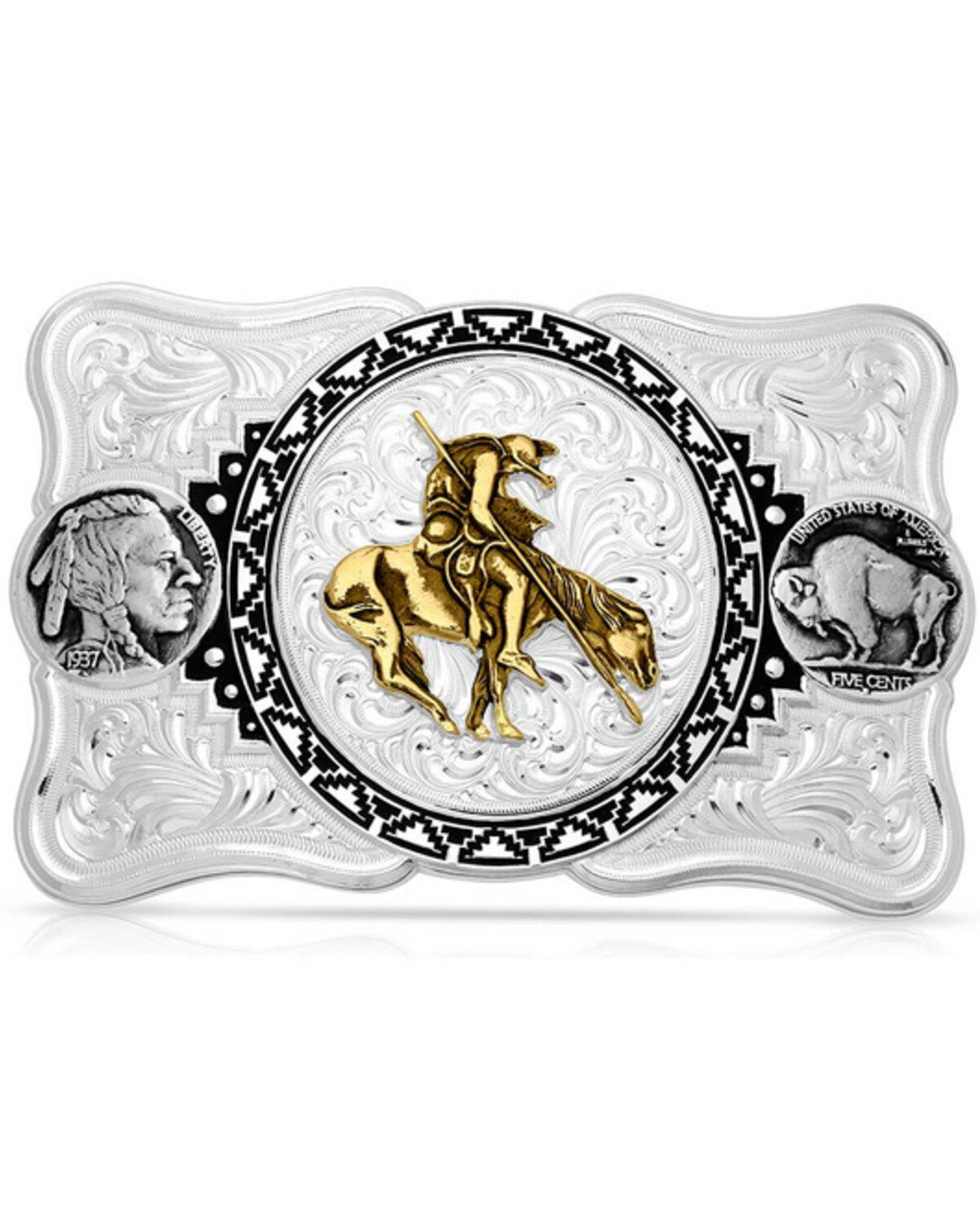 Men's Montana Silversmith Buffalo Nickel Southwestern Belt Buckle