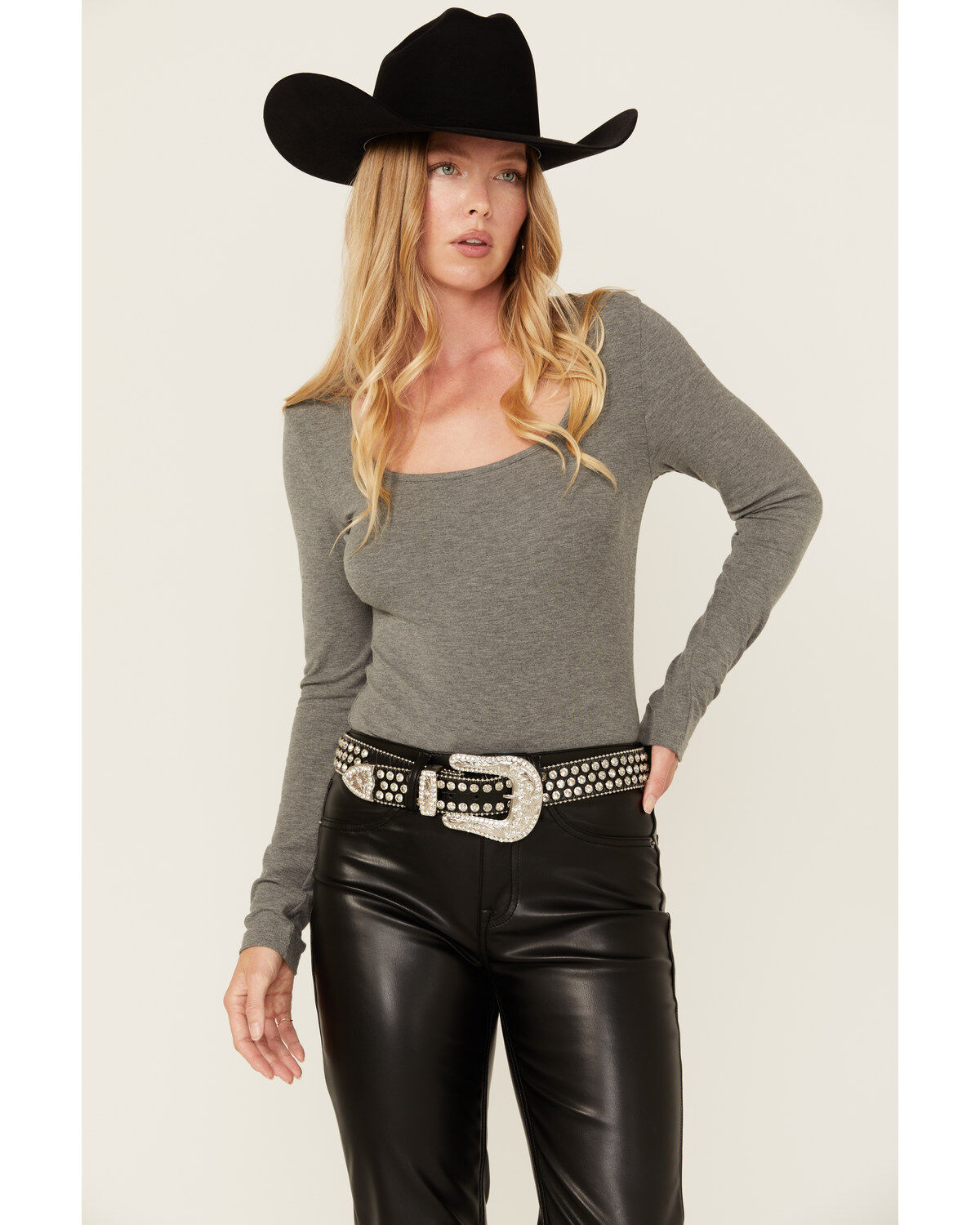 Women's Shyanne Rhinestone Studded Leather Belt