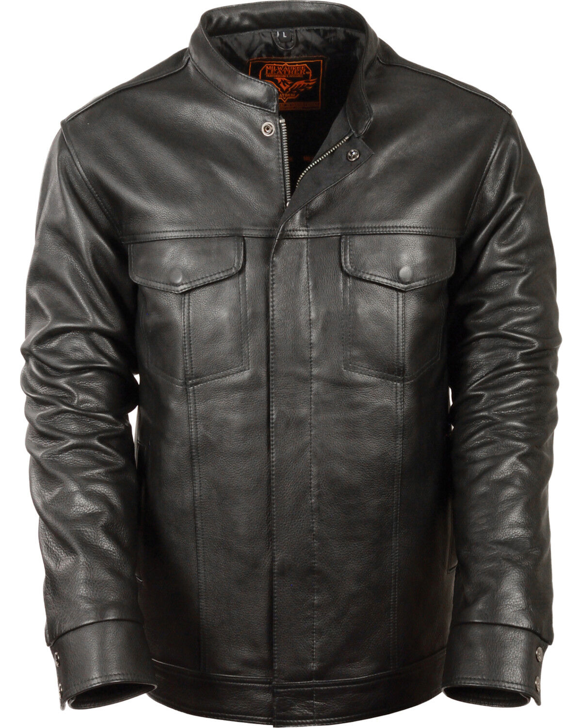 Men's Milwaukee Leather Black Club Style Shirt Jacket - Big 4X