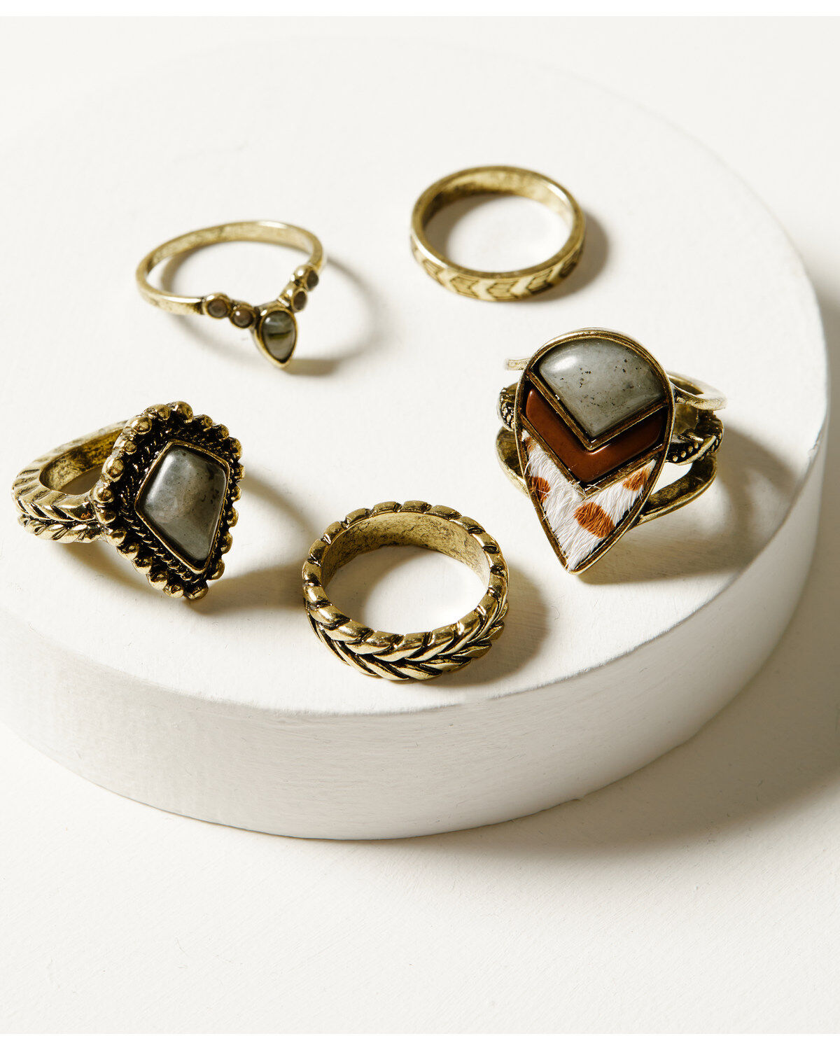 Women's Shyanne Soleil Inlay Teardrop Ring Set - 5 Piece