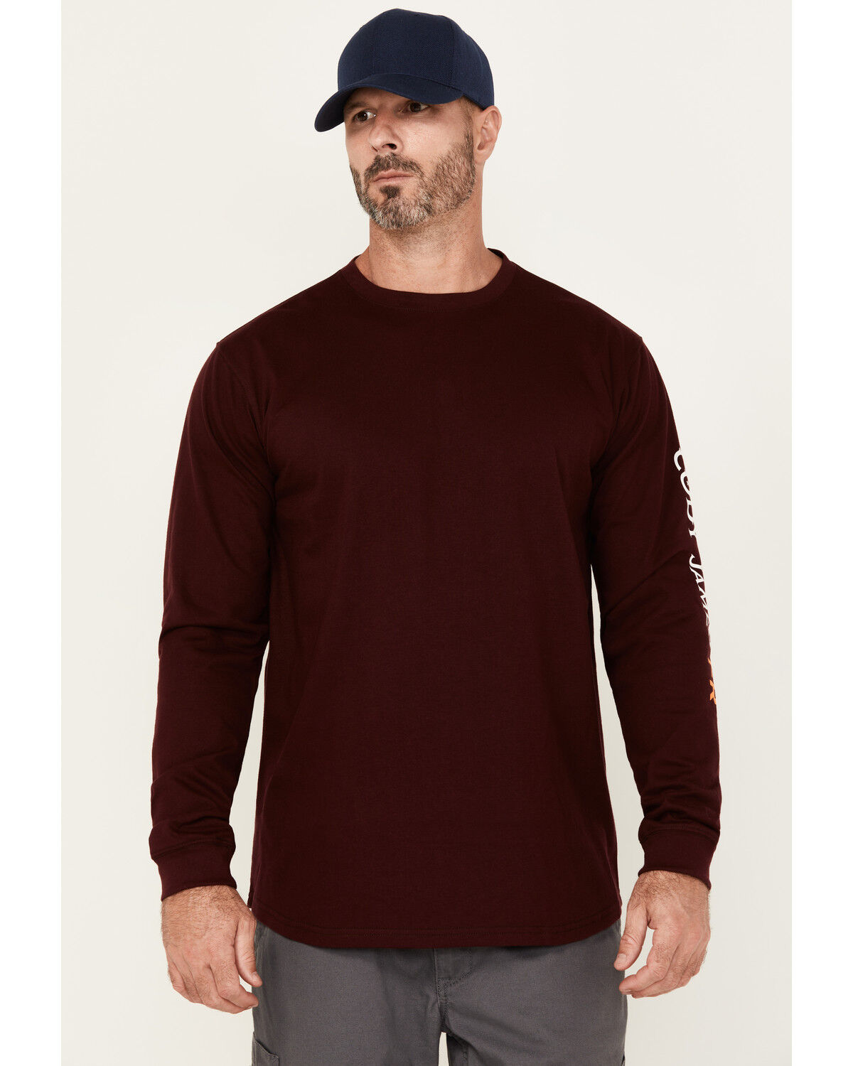 Men's Cody James FR Logo Long Sleeve Graphic Work T-Shirt