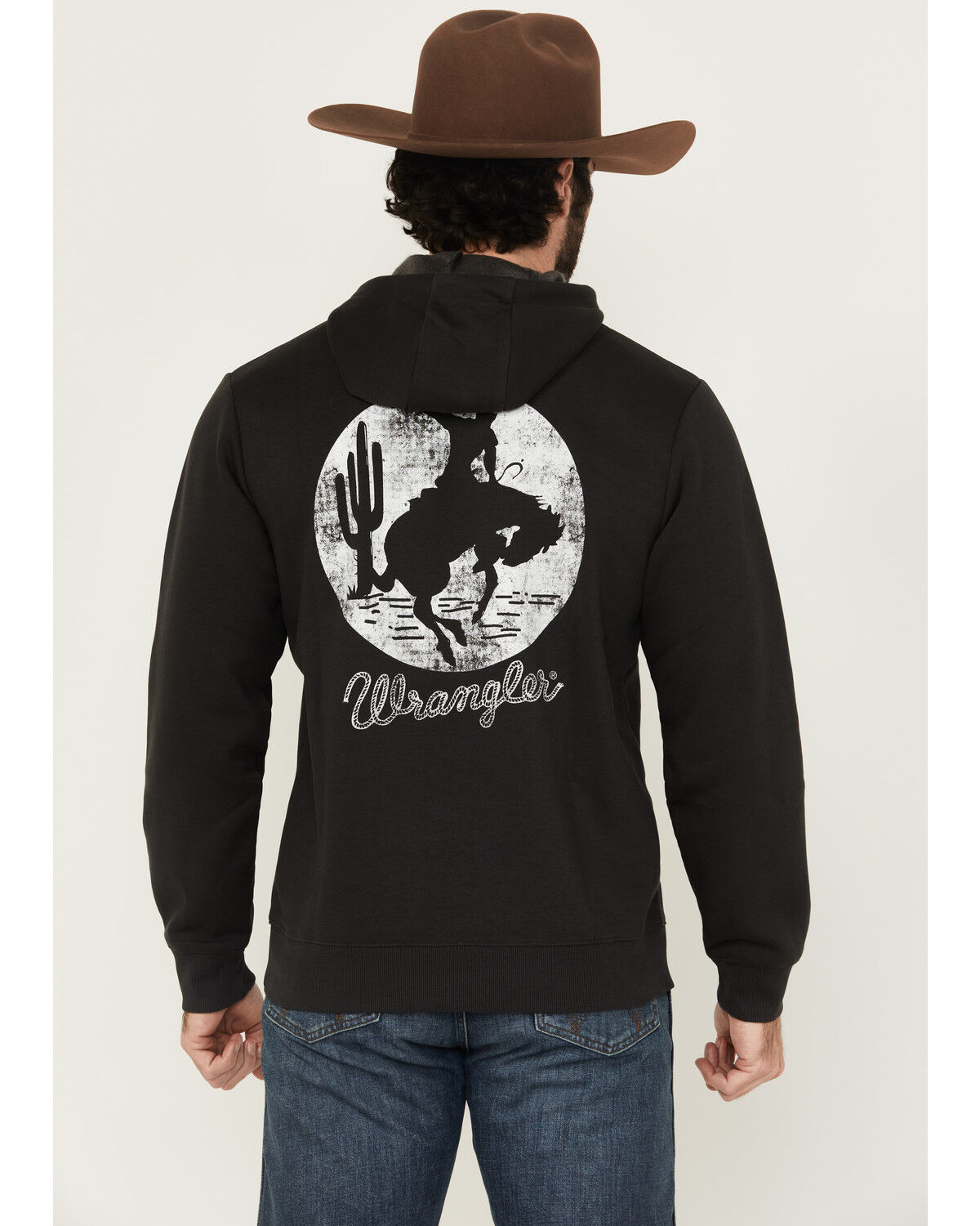 Men's Wrangler Boot Barn Exclusive Bucking Bronco Hooded Sweatshirt