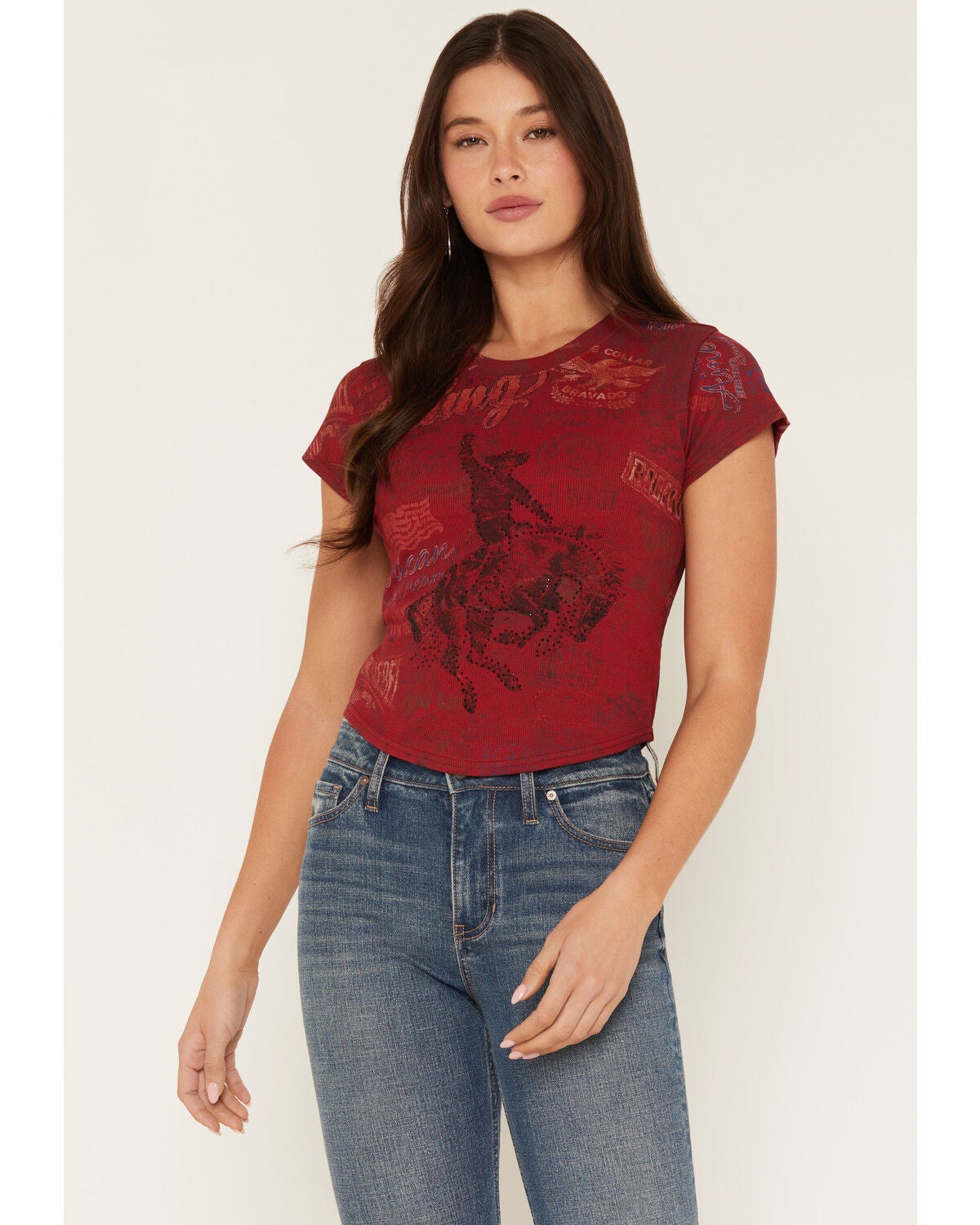 Women's Shyanne Long Live Cowboys Short Sleeve Graphic Tee